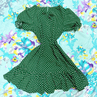Đầm Babydol chấm bi,màu xanh đuôi cá rất đẹp chất vải xịn