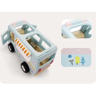 Đồ chơi xe ô tô bán kem, xe bán kem mô hình gỗ cho bé lf0028 - leo & friends