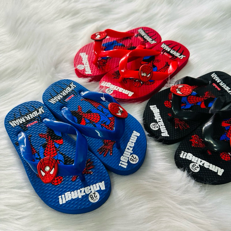 [ĐỌC KĨ THÔNG SỐ TĂNG 1 SIZE] Dép kẹp xốp siêu nhân nhện AMAZING cho bé trai siêu hot hit