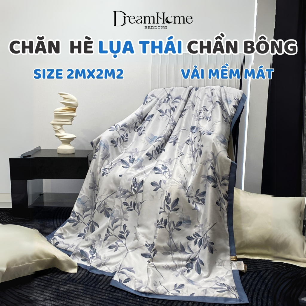 Chăn hè lụa thái trần bông cao cấp, chăn lụa mùa hè thu mềm mát size 2mx2m2