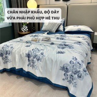 Chăn hè lụa thái trần bông cao cấp, chăn lụa mùa hè thu mềm mát size 2mx2m2