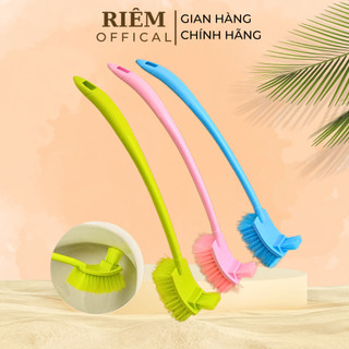 Chổi Cọ Nhà Vệ Sinh Cọ Bồn Cầu Thiết Kế Gọn Nhẹ Chà Sạch Mọi Vết Bẩn 2 Đầu Hình Chữ Nhật RIEM