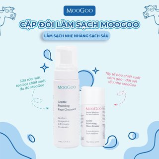Combo Sữa rửa mặt tạo bọt và Tẩy tế bào chết Moogoo Úc lành tính phù hợp cho da nhạy cảm và phụ nữ có thai