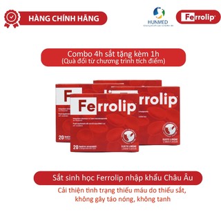COMBO 4H SẮT SINH HỌC FERROLIPTẶNG KÈM 1H SẮT SINH HỌC (Quà đổi từ chương trình tích điểm)