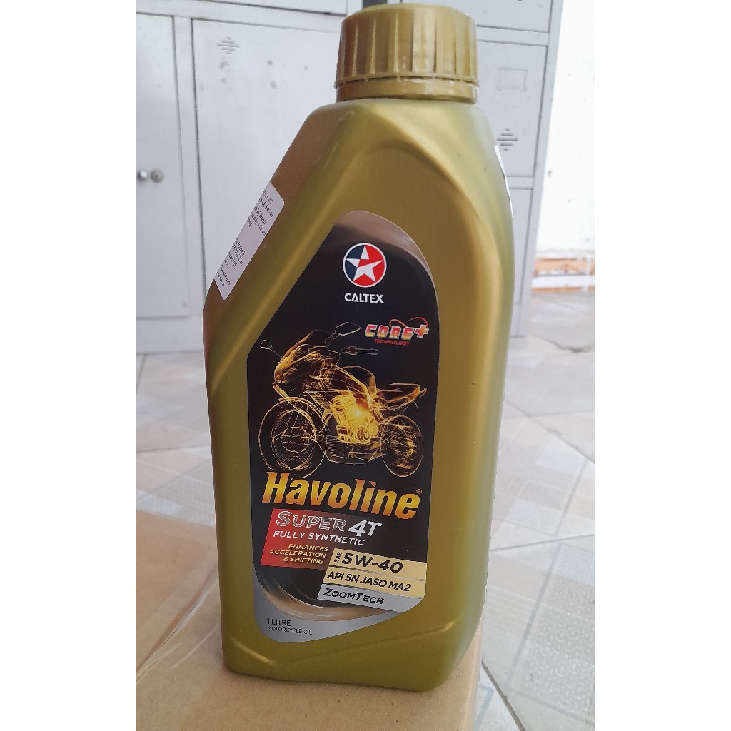 Dầu xe số tổng hợp toàn phần Caltex Havoline Super 4T Fully Synthetic 5w40 [ 1L ]