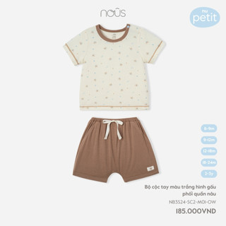 Bộ quần áo cộc tay chui đầu Nous phối nhiều màu sắc họa tiết đáng yêu cho bé trai, bé gái từ 6-9 tháng 2-3 tuổi