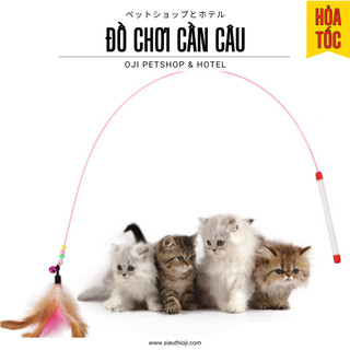 Đồ chơi cho mèo, Cần câu mèo gắn lông vũ, Kích thích thú cưng vận động