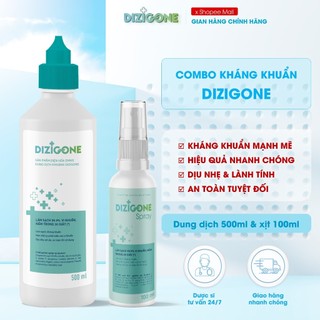 [COMBO] Dung dịch kháng khuẩn DIZIGONE 500ml & Xịt kháng khuẩn DIZIGONE 100ml - Phòng bệnh & Chăm sóc tổn thương da