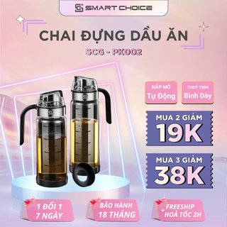 Chai Đựng Dầu Ăn SMARTCHOICE CG-PK002 Lọ Đựng Dầu Ăn Nước Mắm Thủy Tinh Borosilicate Inox 304