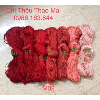 Chỉ cotton kg mã dmc tone đỏ 250g/bó
