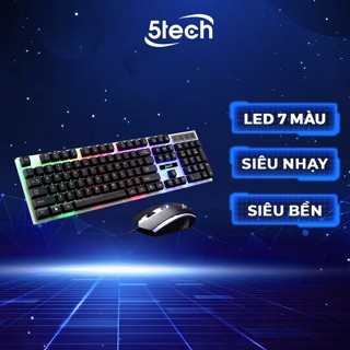 Bàn phím giả cơ 5TECH kèm chuột có điều chỉnh độ nhạy DPI với đèn Led 7 màu dùng cho PC, laptop