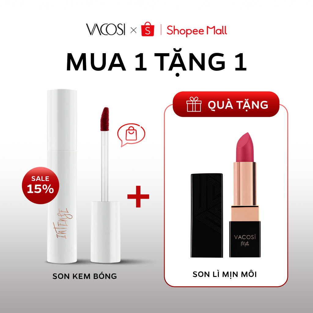 Son Tint Bóng VACOSI Glossy Lip Tint - Căng Mọng Môi & Bền Màu