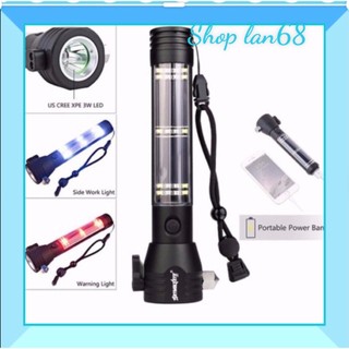 Đèn pin police 11 chức năng solar power flashlight cao cấp -m227