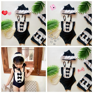 Đồ bơi liền thân kèm mũ bé gái |bikini cho bé 1 mảnh