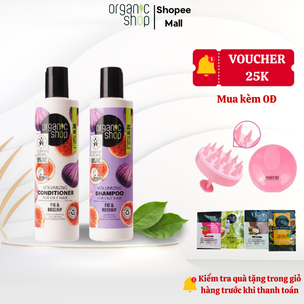 Combo BÔNG BỀNH SUÔN MƯỢT ORGANIC SHOP Quả Sung Ngọt Mỹ Hữu Cơ và Tinh Dầu Nụ Tầm Xuân