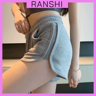 Quần Đùi Cạp Cao Dây Chun RANSHI Thiết Kế Kiểu Dáng Basic Mặc Đi Chơi Đi Tập Chất Thun Mát - RQ015