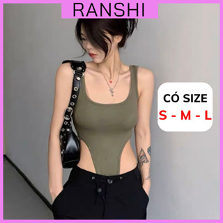   CÓ SIZE  Áo Bodysuit Ba Lỗ SẴN MÚT NGỰC RANSHI Thiết Kế Hở Ngực Khoét Eo Cao Hack Dáng Sexy Chât Thun Tăm Mát -RBS038 