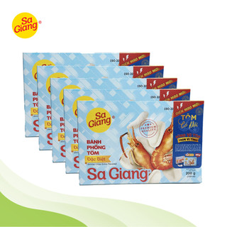 5 hộp bánh phồng tôm đặc biệt sa giang -200g - bao bì mới nhất