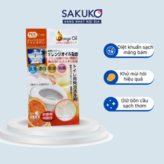 Viên tẩy rửa bồn cầu SANADA SEIKO SAKUKO hương cam diệt khuẩn, khử mùi, sạch mảng bám gói 4 viên nội địa Nhật