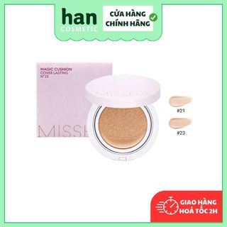Phấn nước Missha Magic Cushion Cover Lasting SPF 50+ PA+++ hiệu ứng căng bóng, mịn da - hancosmetic.shop