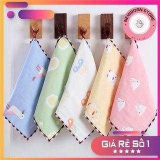Khăn vuông gạc 6 lớp sợi tre cho trẻ sơ sinh và trẻ nhỏ, khăn mặt sơ sinh chất liệu vải mềm mại A82
