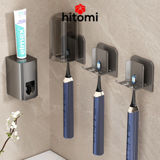 Giá treo bàn chải đánh răng kèm cốc đơn dán tường nhôm cao cấp không gỉ kệ bàn chải HITOMI KC01