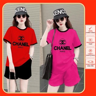 Bộ short thun cotton áo phom rộng thêu chữ đủ size 40-70ký .hk