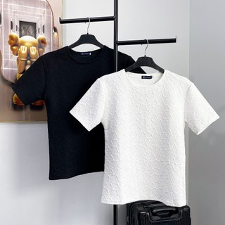Áo thun cổ tròn viền xốp nổi mịn cực êm siêu thoáng mát