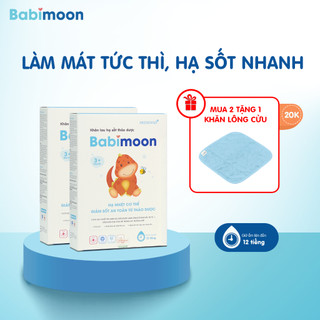 Combo 2 Khăn Lau Hạ Sốt thảo dược Babimoon, làm mát tức thì, hạ sốt nhanh, an toàn cho bé (Hộp 3 gói X 6 miếng/ gói)