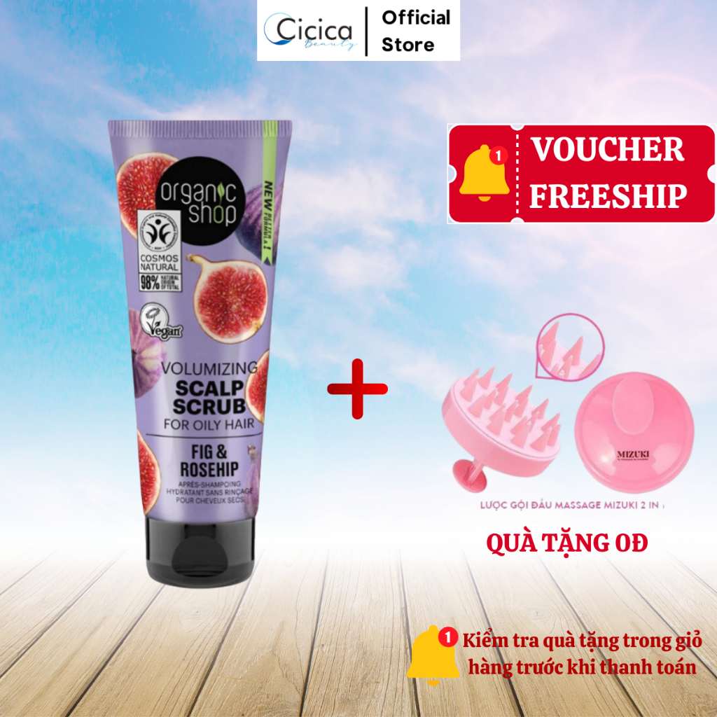 Tẩy Tế Bào Chết Da Đầu Organic Shop Chiết Xuất Quả Sung Ngọt Mỹ Và Nụ Tầm Xuân 75Ml