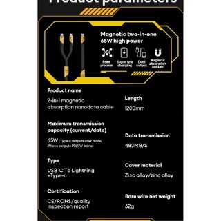 Cáp Sạc Siêu Nhanh Transformers C 65w, L 27w