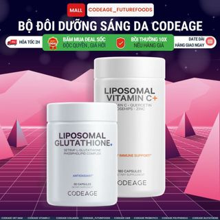 Bộ Đôi Dưỡng Sáng Da Codeage CF#1 - Chống Oxy Hóa Và Tăng Cường Hệ Miễn Dịch Bao Gồm Glutathione + Vitamin C