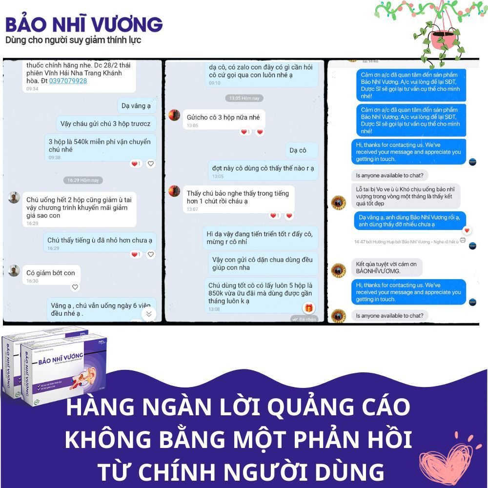 BẢO NHĨ VƯƠNG, Giảm ù tai ve kêu trong đầu, ù tai lâu ngày, ù tai trái, ù tai phải, COMBO 3 Giảm giá 25/4