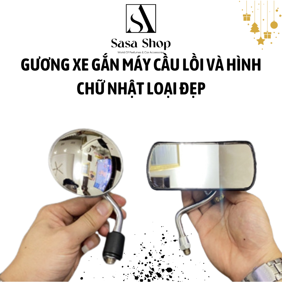 Gương xe gắn máy Cầu Lồi và Hình Chữ Nhật Loại Đẹp