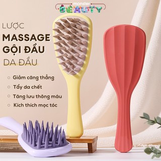 Lược massage da đầu gỡ rối tóc và gội đầu thư giãn - monster beauty