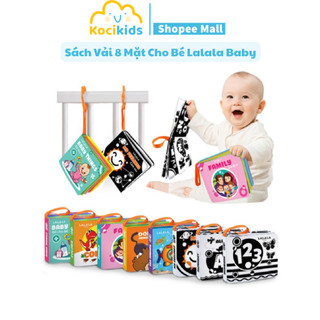 Sách vải 8 mặt cho bé sơ sinh 0 đến 12 tháng Lalala baby kích thước 12x11cm