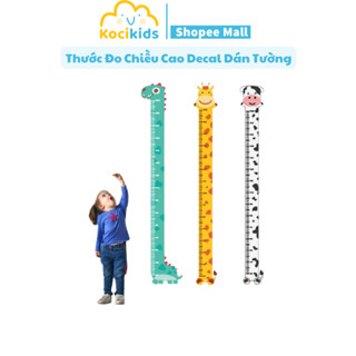 Thước Đo Chiều Cao decal dán tường cho bé Lalala baby hình các con vật