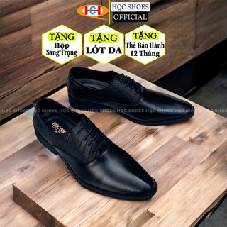 Giày tây công sở nam da bò đế khâu siêu bền HQC SHOES GT-027 Đen