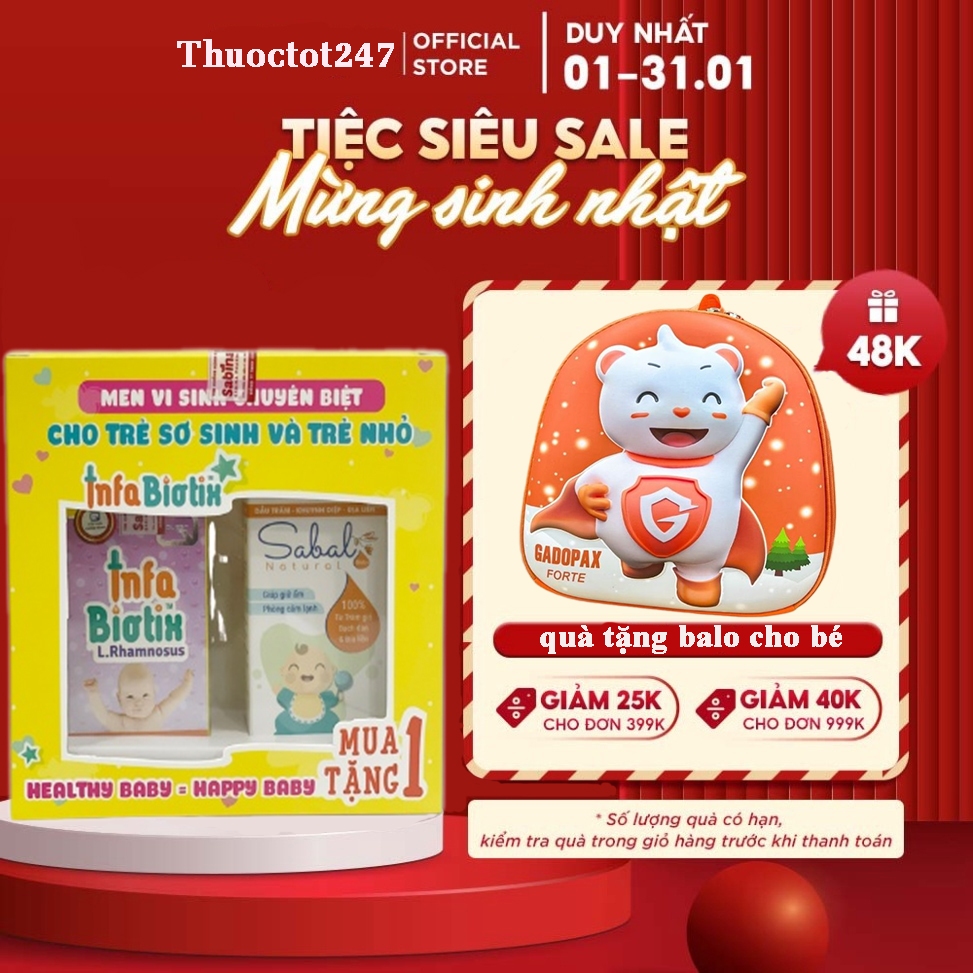 Infa biotix Men vi sinh giúp Bé ăn ngon, hấp thu vitamin cho bé, tăng đề kháng, hết biếng ăn, Probiotic đặc chế cho trẻ