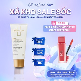 Kem chống nắng SPF50 PA ++++ kết hợp dưỡng ẩm cho da khô DERMEDEN chống lão hóa mờ đốm nâu 4 trong 1 50ml