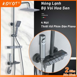 KOYOT Bộ Vòi Hoa Sen 4 Nút Thiết Kế Phím Đàn Piano Xám 4 Trong 1Đứng Nóng Lạnh Sen Tắm Tăng Áp Cao Tiết Kiệm Nước