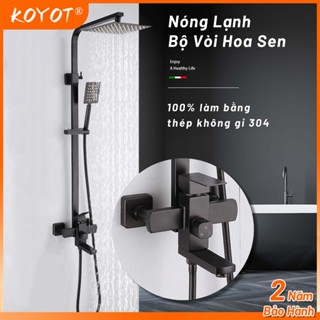 KOYOT Bộ Vòi Hoa Sen Thép Không Gỉ 304 Hình Vuông Đứng Nóng Lạnh Sen Tắm Tăng Áp Cao Tiết Kiệm Nước