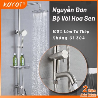 KOYOT Bộ Vòi Hoa Sen Thép Không Gỉ 304 Dạng Hình Tròn Cổng Nước Vào ở Bên Hông Sen Tắm Tăng Áp Cao Tiết Kiệm Nước