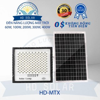 Đèn Năng Lượng Mặt Trời, Đèn Chống Lóa Cao Cấp HD Solar MTX 60W,100W,200W,300W bảo hành 2 năm