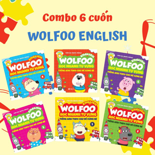  Sách - Combo 6 Cuốn Wolfoo English – Học Nhanh Từ Vựng Tiếng Anh 