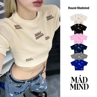 Áo Phông Croptop In Nổi Round Madmind Sang Chảnh, Tay Ngắn - Form Ôm Body