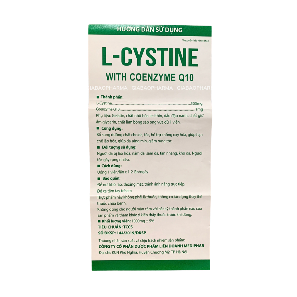 COMBO 2 HỘP L-CYSTINE hỗ trợ làm đẹp, hỗ trợ giảm rụng tóc, hỗ trợ giảm thâm sạm
