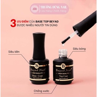 Base top Beyad Mỹ chính hãng ,sơn gel liên kết và top phủ siêu bền và bóng. Base Top Beyad Chính Hãng - TruongDungNail
