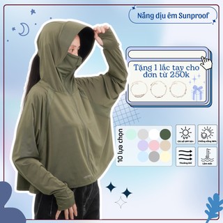 Áo chống nắng cánh dơi nữ croptop thun lạnh chống tia cực tím UPF 50+ chống tia UV freesize đến 80kg dáng ngắn