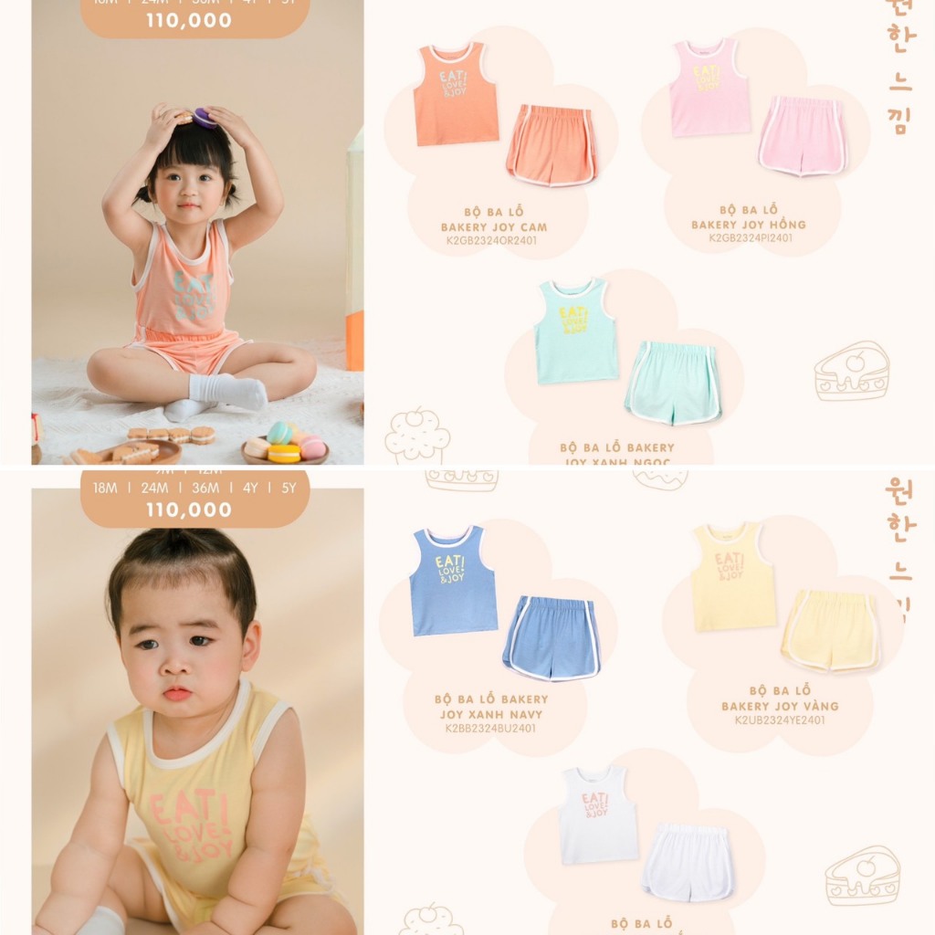 [ PUNCHUN 2024 BAKERY ] Bộ ba lỗ cho bé